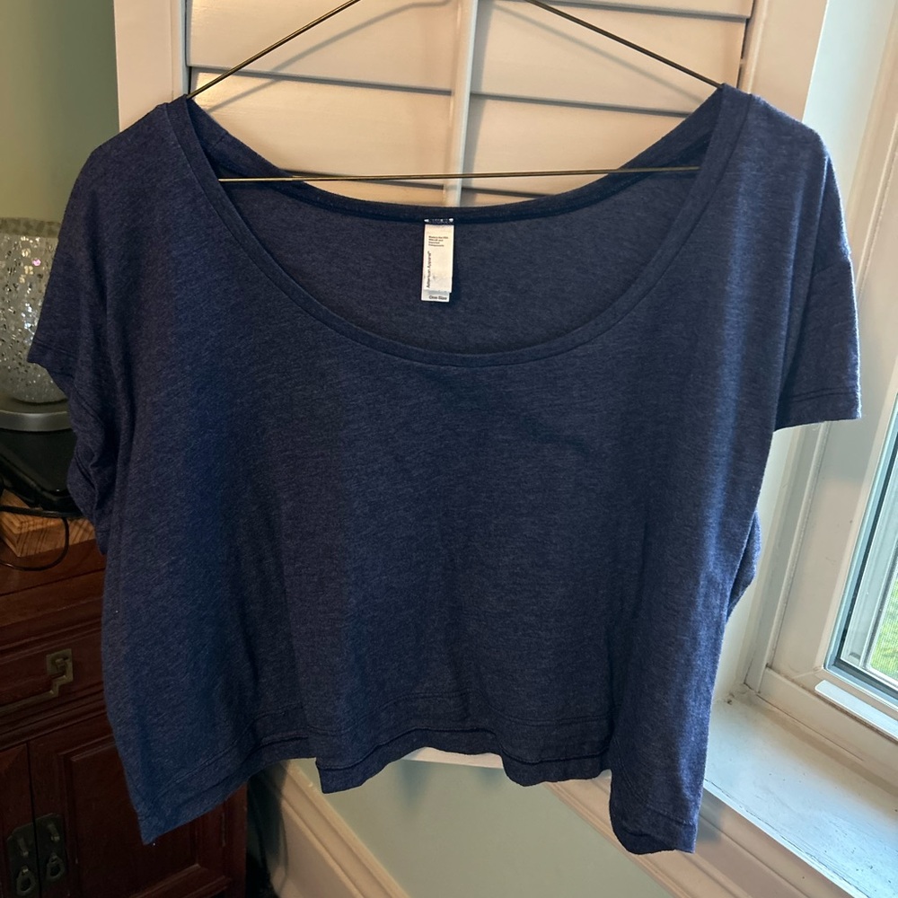 American Apparel Navy Blue Cropped Tee